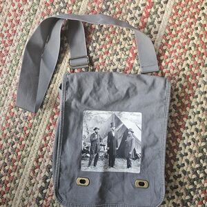 Gray Canvas Messenger Bag